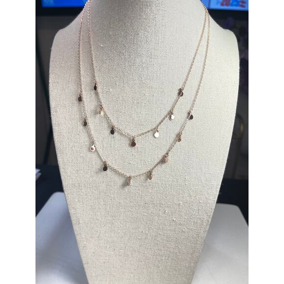Rose Gold Tone Dainty Multi-Layer Necklace - Picture 1 of 8